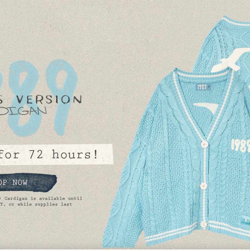 Taylor Swift 1989 TV Cardigan